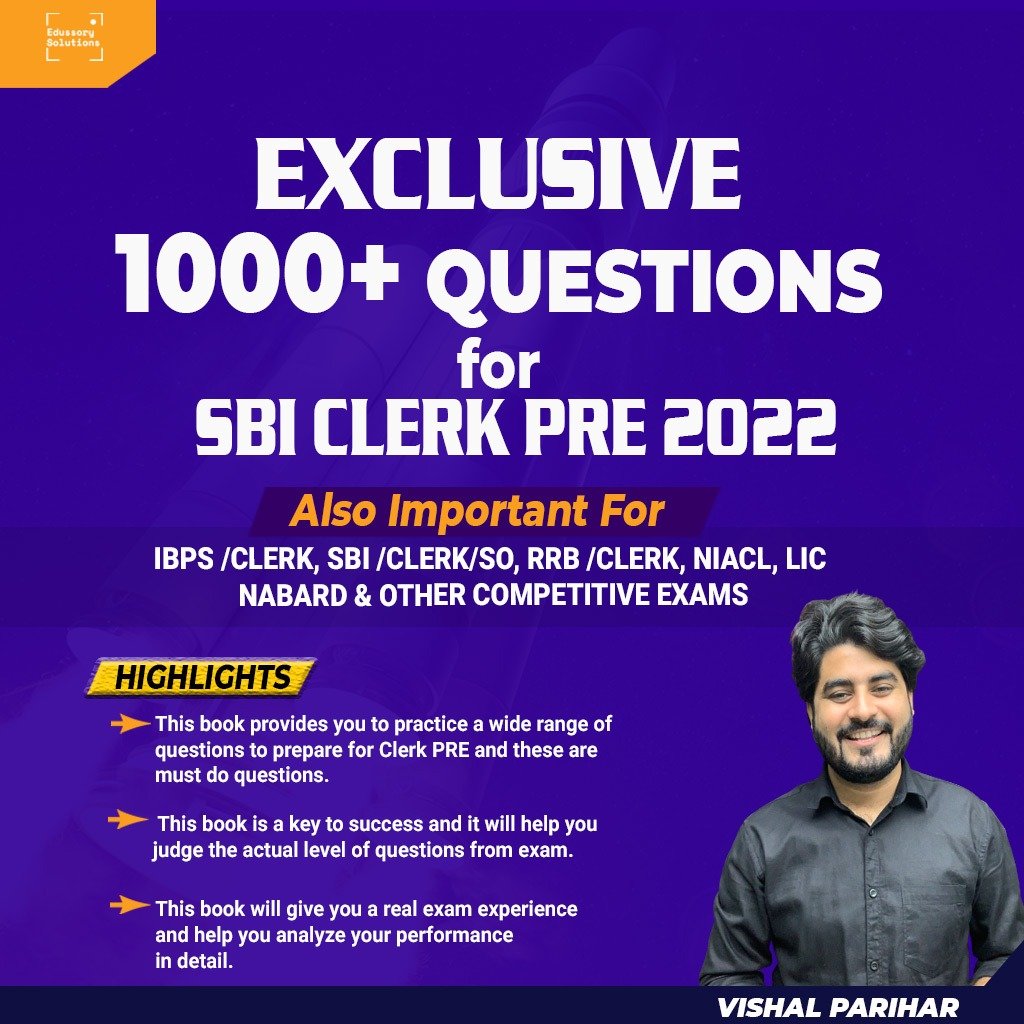 Exclusive 1000+ Questions For SBI Clerk Pre 2022